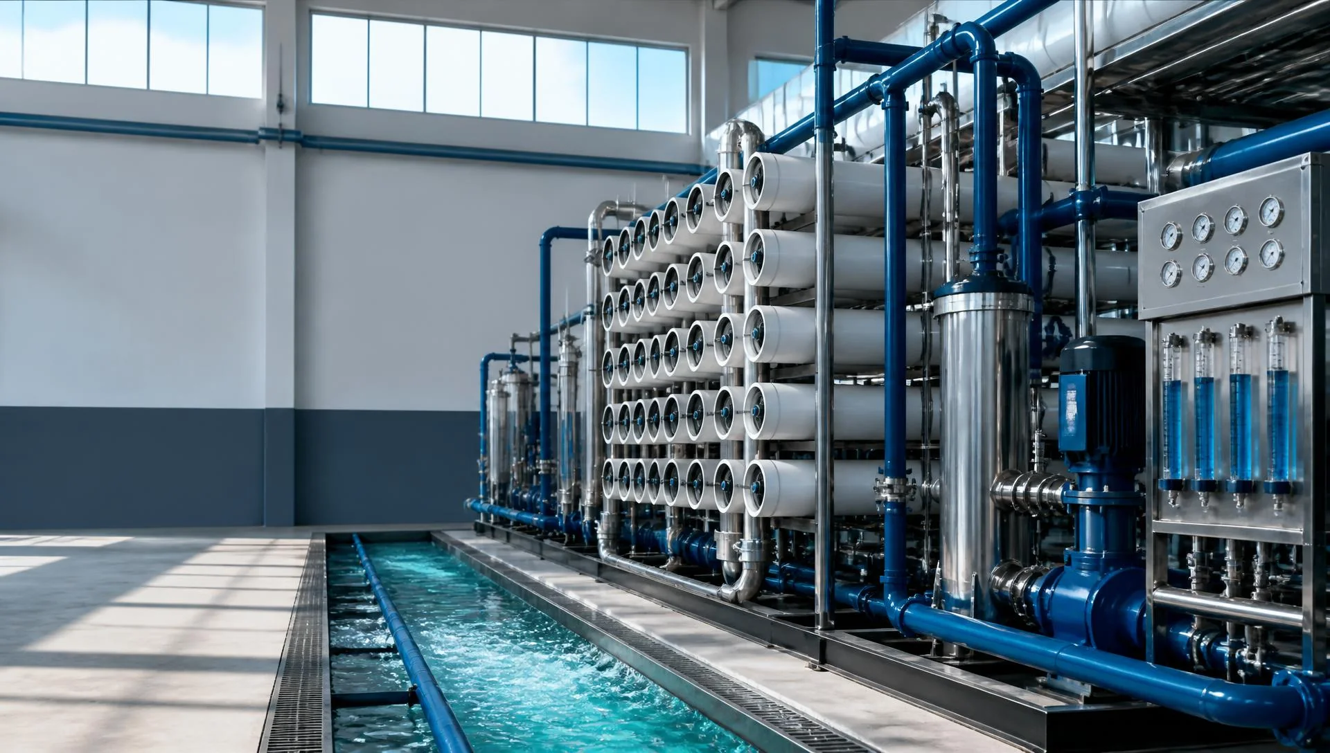 Modern industrial reverse osmosis water treatment plant