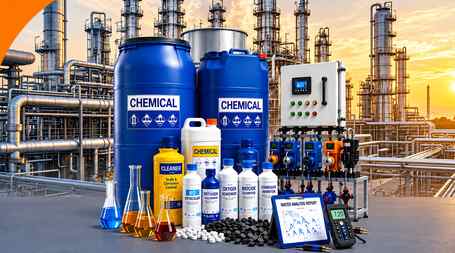 Industrial chemical dosing pumps and treatment tanks
