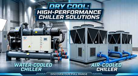 Industrial HVAC chiller and ventilation plant room equipment